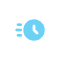 Blue stopwatch icon on white background