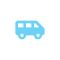 Blue bus icon on white background