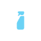 Blue spray bottle icon on dark background